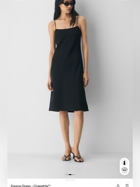 Aritzia Black Midi Slip Dress
